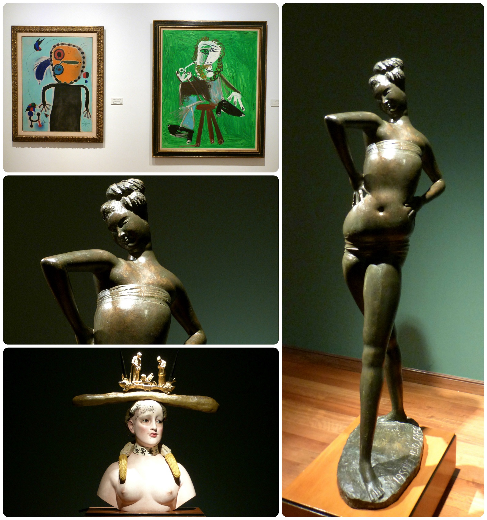 Cuadros y esculturas de artistas en el Museo Botero de Bogotá