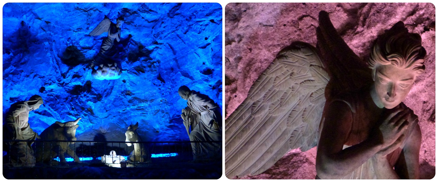 Escultura de la Natividad en la catedral de sal de Zipaquira