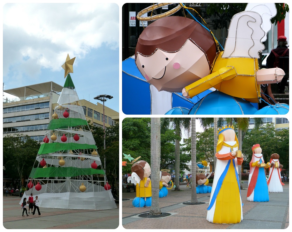 Décorations de Noël sur la place Bolívar d'Armenia