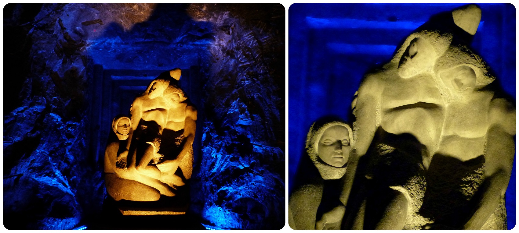Escultura al interior de la catedral de sal de Zipaquira