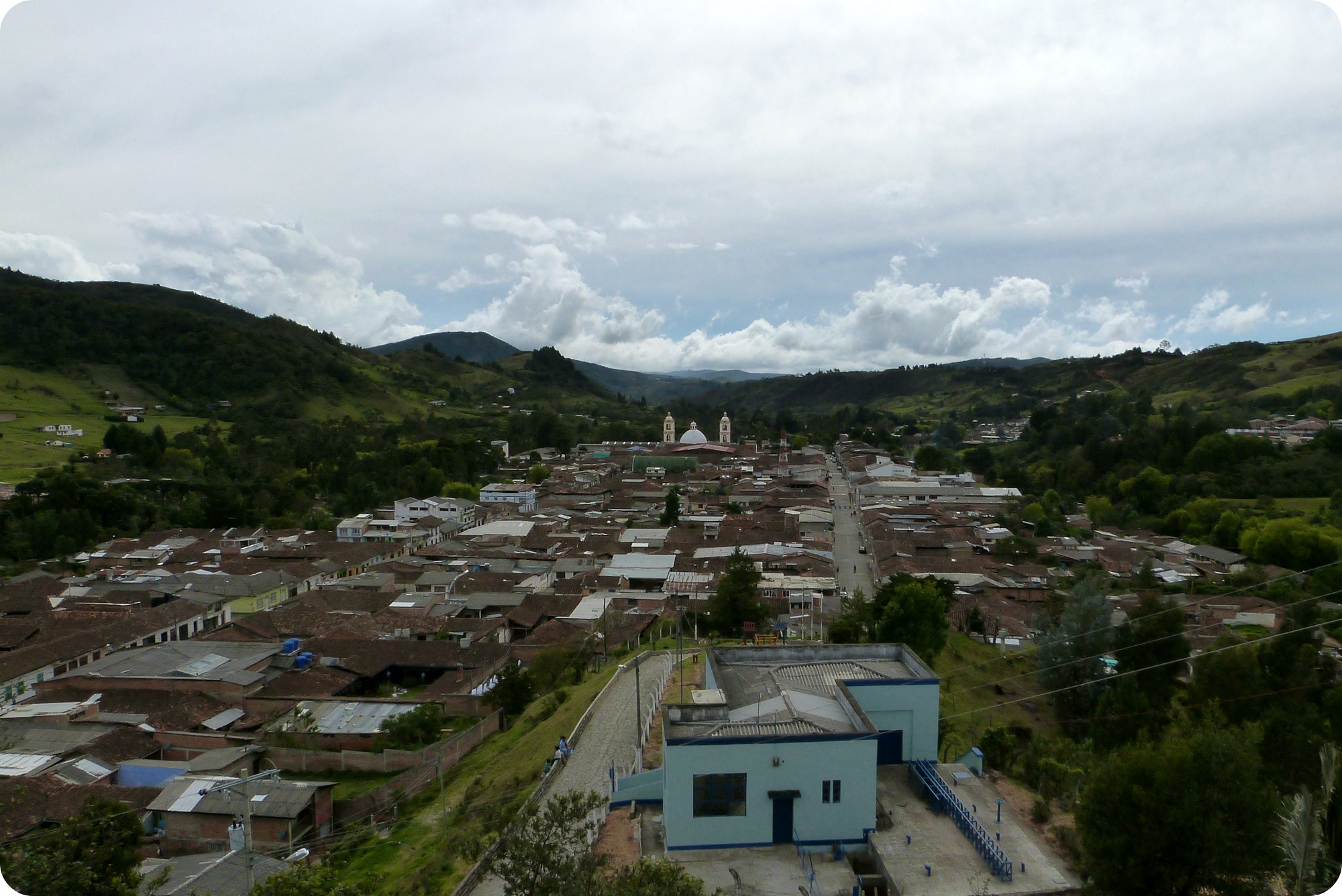 vue sur la ville de Silvia depuis l'église de belén