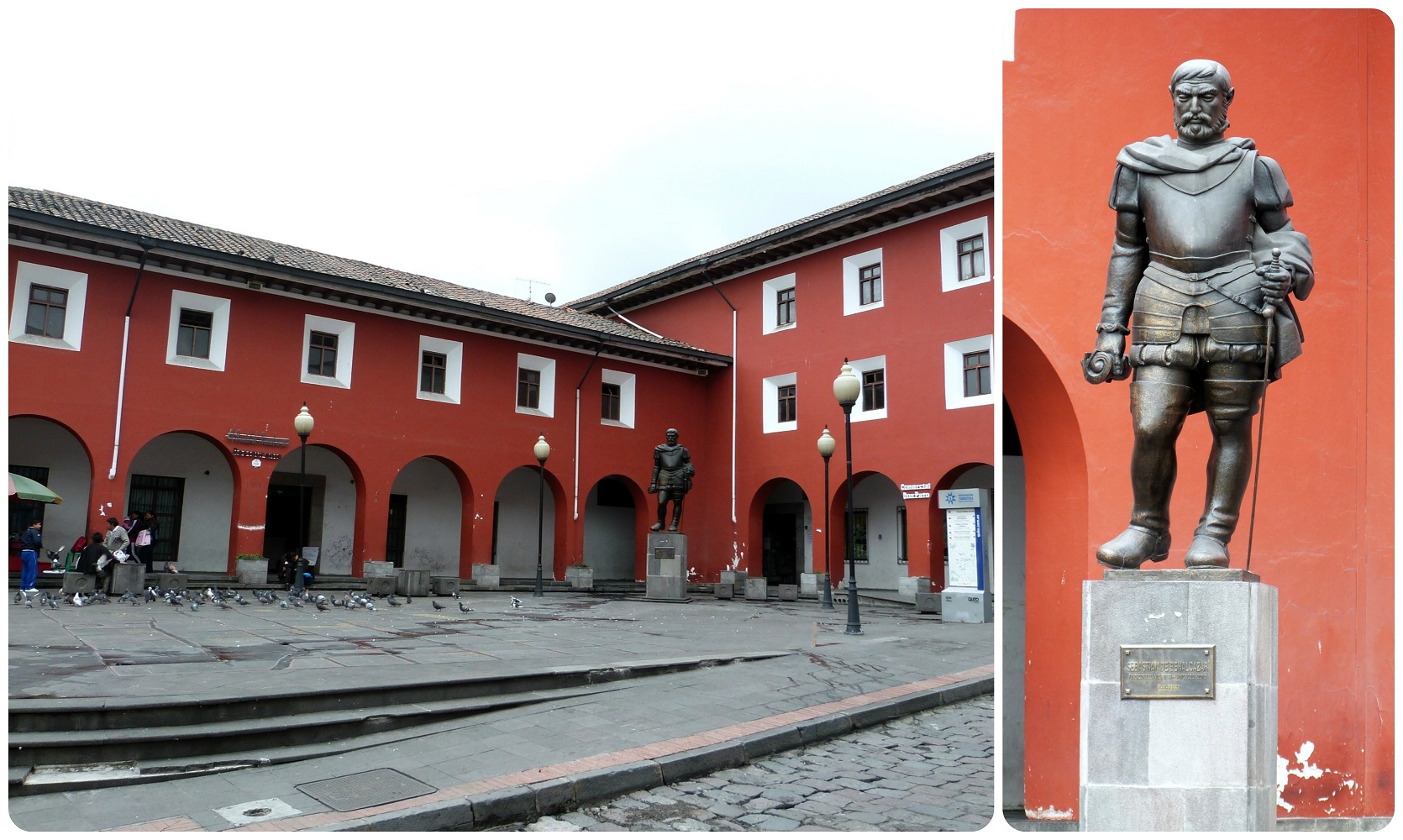 Statue sur la Plaza Benalcazar dans le centre historique de Quito